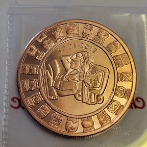 1oz Rare Mayan uncirculated 1oz copper round - Pure Copper - 999 Fine